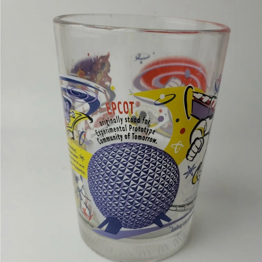 Walt Disney Wolrd 100 Year Epcot McDonalds Glass Cup Belle Buzz Lightyear